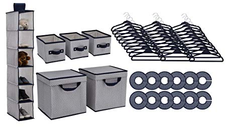 Delta Children Nursery Storage 48 Piece Set, Navy