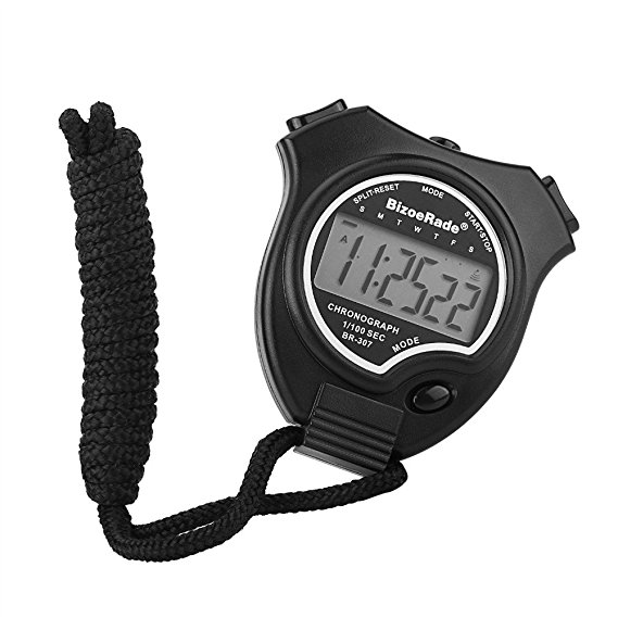 Stopwatch Timer BizoeRade Sports Digital Stopwatch Clock with Large Display for Kids Runner Coach Training Competition
