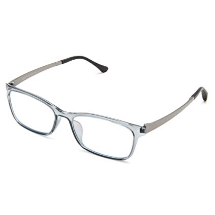 Cyxus Computer Glasses Blue Light Blocking (Ultem Lightweight flexible) Reduce Eyestrain Headache Sleepbetter (clear grey)