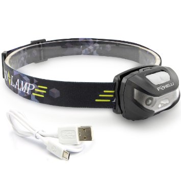 USB Rechargeable Headlamp Flashlight - Provides up to 100 Hours of Constant Light on a Single Charge, Ultra Bright, Waterproof, Impact Resistant, Lightweight & Comfortable, Easy to Use, Mini USB Charging Cable Included.