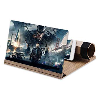 12''Screen Magnifier, Solid Wood Grain Foldable Mobile Phone Screen ,Suitable for watching movie videos on all smartphones