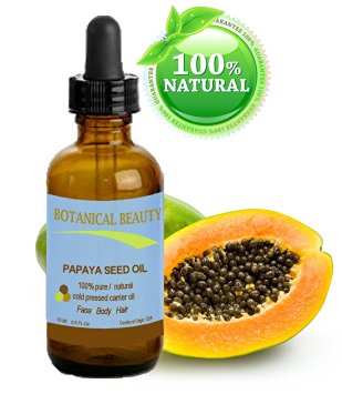 Botanical Beauty PAPAYA SEED OIL. 100% Pure / Natural / Undiluted /Refined Cold Pressed Carrier Oil. 0.5 Fl.oz.- 15 ml. For Skin, Hair And Lip Care. "One Of The Richest Natural Sources Of Vitamin A & C And A Remarkable Stable Source Of Omega 6 & 9 And Natural Fruit Enzymes- Papain."