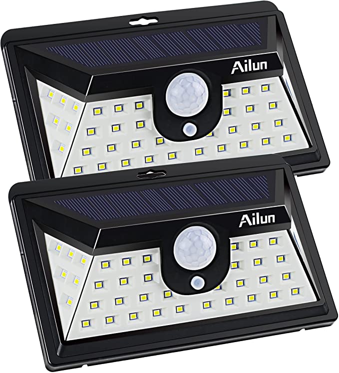 Ailun Courtyard Light[2Pack]42 LED Motion Sensor Solar Light Courtyard Lamp,120° Sensing Angle Super Bright Solar Powered Wall Path Light,Wireless Home Security Outdoor Light with Motion Activated