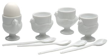 RSVP 8 Piece Egg Cup & Spoon Set