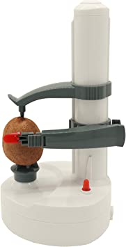 LW Electric Automatic Apple peeler, Fruit peeler, Vegetable peeler, Pear Potato peeler Kitchen peeling machine, Automatic peeler, Fast slicer, Kitchen tools, peeling gadgets(02-Electric Peeler White)