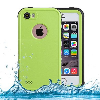 iPhone SE Waterproof Case iPhone 5s/5 Waterproof Case,Goton Full Body Sealed Waterproof Snowproof Shockproof Dirtproof Case Cover for Apple iPhone SE/5/5S - (Green)