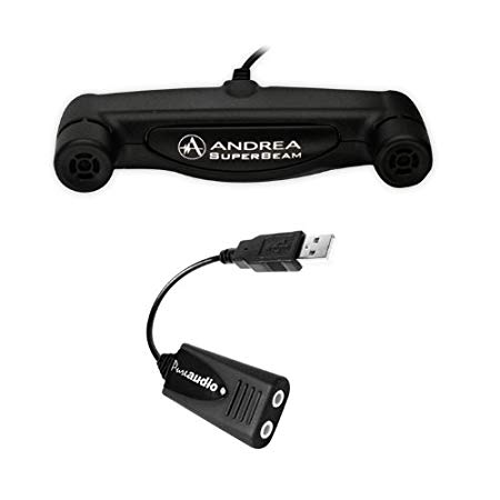 Andrea Communications C1-1021450-100 PureAudio USB-SA External Digital USB Sound Card with Superbeam Array2S Microphone Bundle