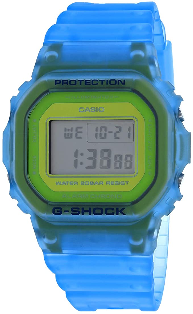 Casio G-Shock DW5600LS-2 Skeleton Series Blue & Green Metallic Dial Digital Watch