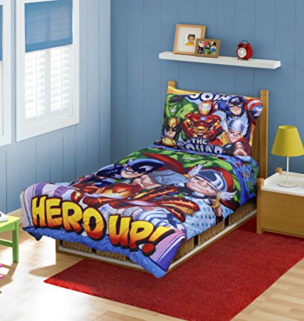 Marvel Super Hero Squad Toddler Bedding 4pc Set, (Discontinued by Manufacturer)