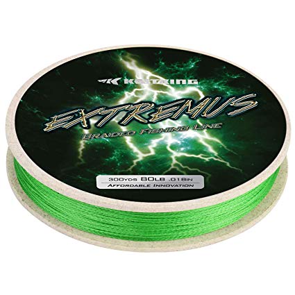 KastKing Extremus Braided Fishing Line, Highly Abrasion Resistant 4-Strand Braided Lines, Thin Diameter, Zero Stretch, Zero Memory, Easy Casting, Great Knot Strength, Color Fast