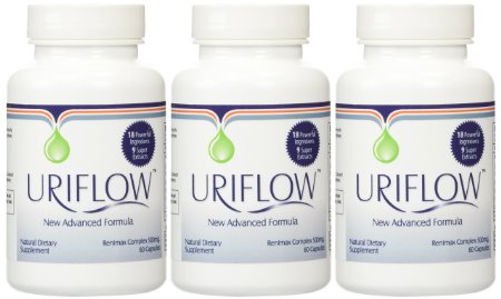Uriflow Natural Treatment for Kidney Stones 3 - 60 Capsule Bottles