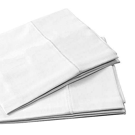 Organic Cotton Pillowcase Set by Whisper Organic- GOTS Certified, 300 Thread Count, Sateen , Luxury Super Soft Highest Quality Best Price - Queen,White (Queen, White)