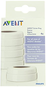 Philips AVENT BPA Free Classic Bottle Screw Rings, 4-Pack