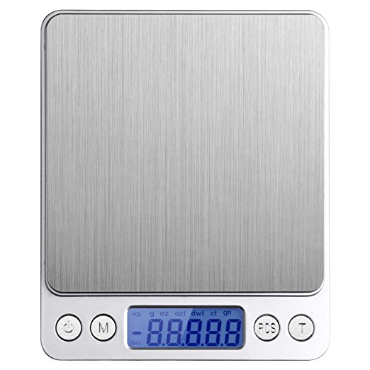 Angel Kiss Digital Gram Pocket Grain Jewelry Weigh Scale -500g Digital Pocket Kitchen Food Scale, Stainless Steel, Backlit Display, 0.001oz Resolution