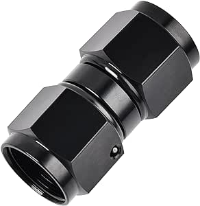 EVIL ENERGY 4AN Female to 4AN Female Straight Swivel Coupler Union Fitting Adapter Aluminum Black