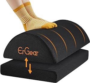 ErGear Foot Rest for Under Desk at Work with 2 Height Options, Ergonomic Memory Foam Under Desk Footrest for Foot, Leg, Lumbar & Back Pain Relief,Desk Foot Stool with Washable Cover, at Home, Office