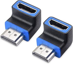 Cable Matters 2er-Pack 8K HDMI Winkelstecker (HDMI Winkel, HDMI Winkelstecker 90 Grad, HDMI Stecker, HDMI 90 Grad Adapter) mit 8K@60Hz und 4K@120Hz Unterstützung in Schwarz