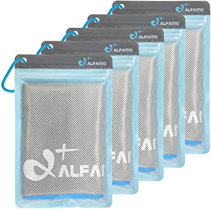 Alfamo Cooling Towel for Sports, Workout, Fitness, Gym, Yoga, Pilates, Travel, Camping & More