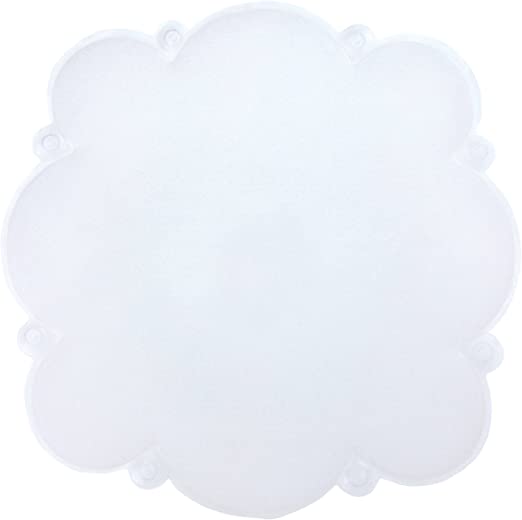 SlipX Solutions Mildew Resistant Clear Cloud Shaped Shower Mat Feels Great on Tired Feet & Helps Prevent Slips (23” x 23”, Cushioned & Comfortable, Soft, Loofah Material)