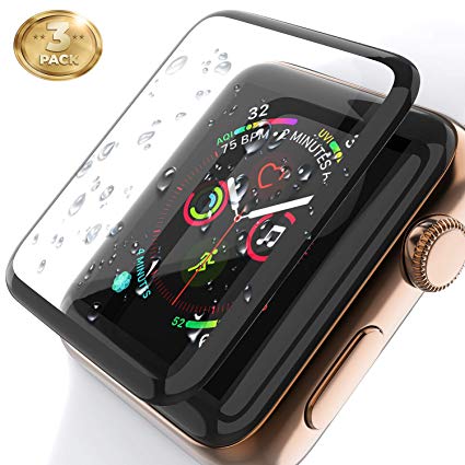 3D Screen Protector Compatible with Apple Watch (40mm Series iWacth 4 Compatible), HD Anti-Bubble Scratch-Resistant Guard Cover 3D Tempered Glass Protective Film Screen Protector 40mm [3 Pack]