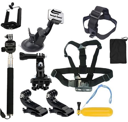 LotFancy 9-in-1 Sports Camera Accessories Kit for Gopro Hero 4 3 3 2 1 HD Action Video Cameras DVR