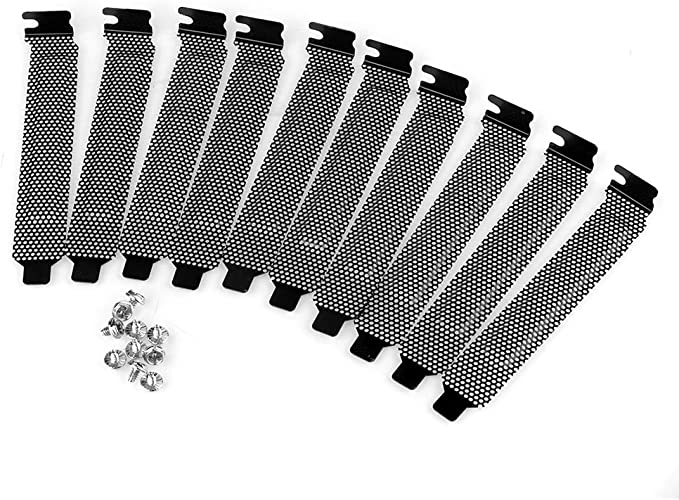 SIENOC 10 Pcs Hard Steel Dust Filter Blanking Plate PCI Slot Cover with Screws