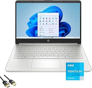 HP Laptop for Business & Students, 14" HD Anti-Glare Display, Pentium N5030 (Up to 3.1 GHz), 32GB RAM, 1TB SSD, Long Battery Life, Webcam, BT, USB-C, HDMI, SD Card Reader, PDG HDMI Cable, Win 11 Pro