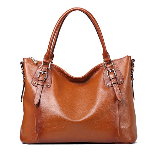 Kattee Vintage Genuine Soft Leather Large Tote Shoulder Bag