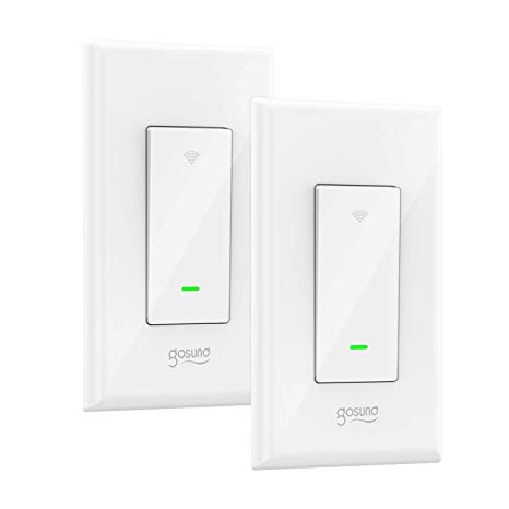 Smart Switch, Gosund Smart WiFi Light Switch Compatible with Alexa, Google Home and IFTTT, Remote Control, Timing Schedule, No Hub Required, Easy and Safe Installation, ETL and FCC Listed(2pack)
