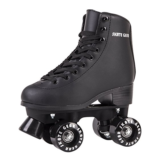 Cal 7 Roller Skates for Indoor and Outdoor Skating Faux Leather Boot with Quad Design Ankle Support Frame Adults and Kids
