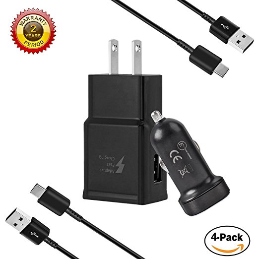 Fast Charge Adaptive Fast Charger Kit for Samsung Galaxy S9/S8/S8 Plus/Note8,MBLAI USB Type C Fast Charging Kit True Digital Adaptive Fast Charging (Combo Set (Fast Charging Kit))