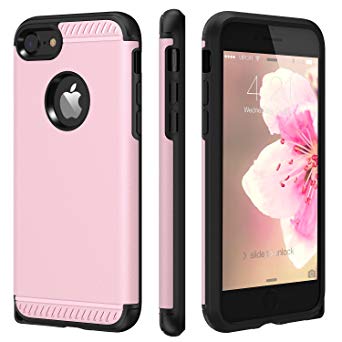 iPhone 8 Case, iPhone 7 Case, CHTech Armor Shock Absorbing Dual Layer Case with Heavy Duty Drop Protection and Scratch Resistant Cover for Apple iPhone 7 / iPhone 8 - Rose Gold