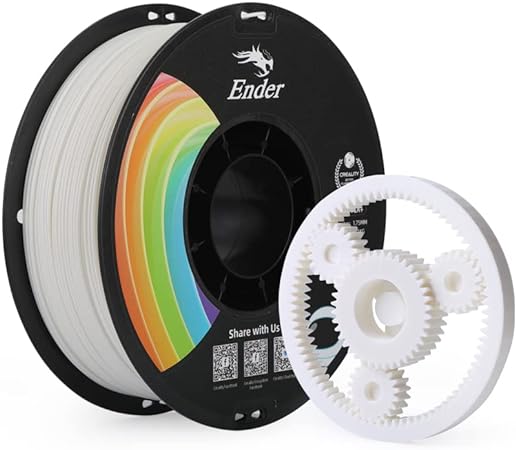 Official Creality Upgrade Ender 3D Printer Filament, White PLA  Filament 1.75mm, 1kg Spool (2.2lbs), Accuracy  /- 0.02mm, 3D Printing Filament, Strong Toughness, Vacuum Packaging, Environment Friendly