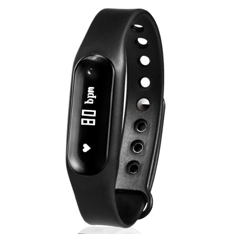 Gosund Fitness Tracker C6 Smart Wristband Bluetooth4.0 Heart Rate Monitor Call SMS Reminder IP65 Waterproof Mini Band with OLED Screen