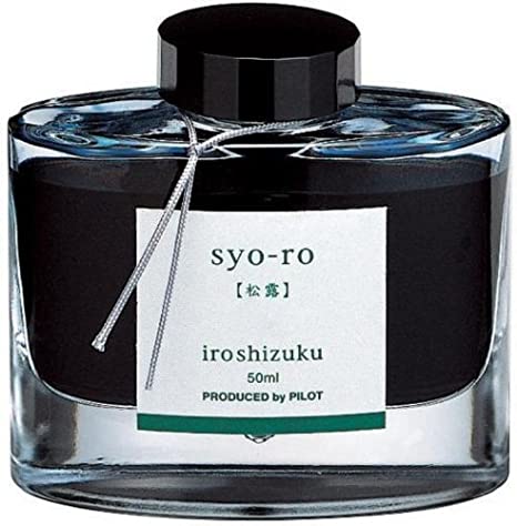 PILOT Iroshizuku Bottled Fountain Pen Ink, Syo-Ro, Dew on Pine Tree (Dark Turquoise) 50ml Bottle (69206)