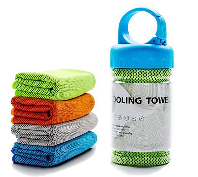 WuJi Sports Towel for Instant Cooling Relief Microfiber Towels for Golf Workout Swimming Gym Yoga Travel Camping Fitness 40"x12" Sweat Towel