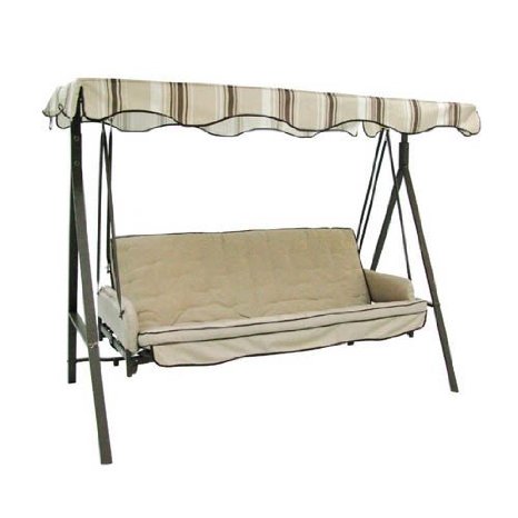 Garden Winds Solid Beige Color - Replacement Canopy for Garden Treasures Traditional 3 Person Swing