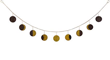 Mkono Moon Phase Garland with Chains Celestial Moon Phases Home Decor Wall Hanging Ornaments Moon Phase Hanging Wall Decor for Home Office Nursery Room Dorm, Gold