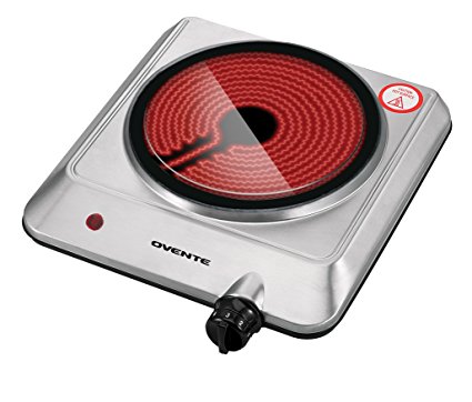 Ovente BGI201S 1000 Watts Trendy Portable Ceramic Infrared Cooktop Burner