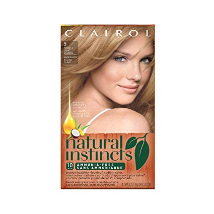 Clairol Natural Instincts Semi-Permanent Hair Color Kit (Pack of 3), 9/2 Sahara Light Blonde Color, Ammonia Free, Lasting for 28 Shampoos