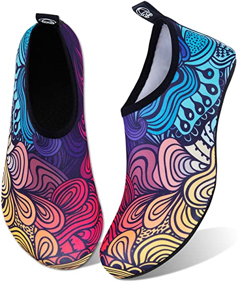 Water Shoes for Womens Mens Barefoot Quick-Dry Aqua Socks for Beach Swim Surf Yoga Exercise New Translucent Color Soles
