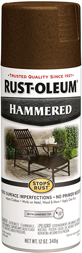 Rust-Oleum 210880-6 PK Stops Rust Hammered Finish Spray Paint, 6 Pack, Brown