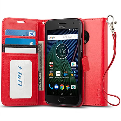 Moto G5 Plus Case, J&D [Wallet Stand] [Slim Fit] Heavy Duty Protective Shock Resistant Flip Cover Wallet Case for Motorola Moto G5 Plus (5.2") - [NOT Compatible With Moto G5 5.0"]