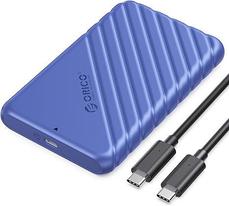 ORICO USB C Hard Drive Enclosure with USB C to C Cable for 2.5 inch SATA SSD HDD 6Gbps External Hard Drive Case Tool-Free with UASP for MacBook Pro Air,25PW1C-C3