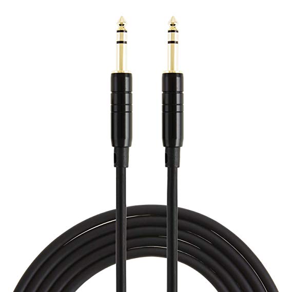 1/4 Cable,CableCreation [2-Pack] 10 Feet 6.35mm 1/4 TRS to 6.35mm 1/4 TRS Balanced Stereo Guitar Cable,3 Meters/Black