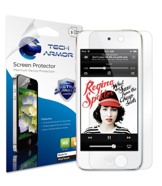 Tech Armor Apple New iPod Touch 5th  Latest Generation HD Clear Screen Protector with Lifetime Replacement Warranty 3-Pack