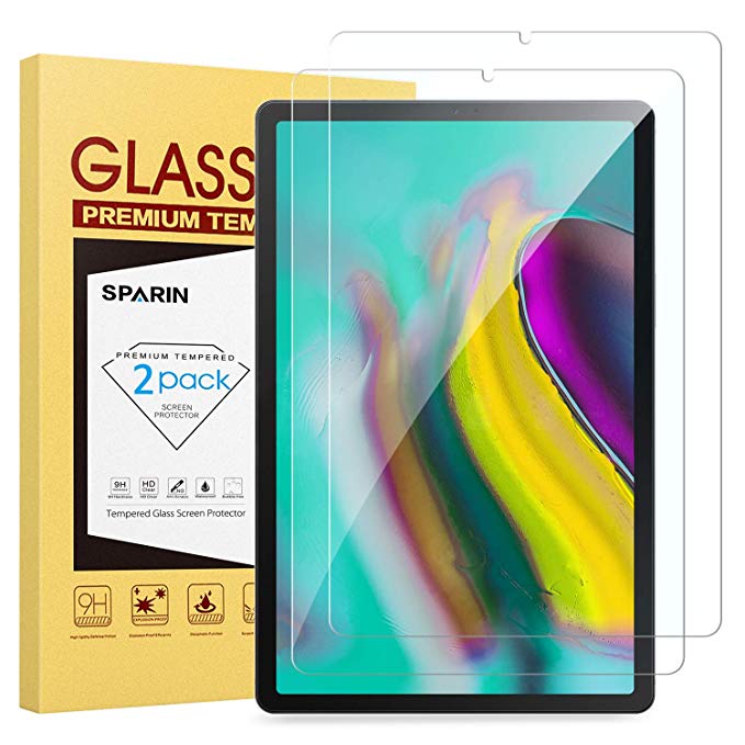 [2-Pack] Galaxy Tab S5e Screen Protector, SPARIN Tempered Glass Screen Protector for Samsung Galaxy Tab S5e 10.5 Inch with High Response/Scratch Resistant