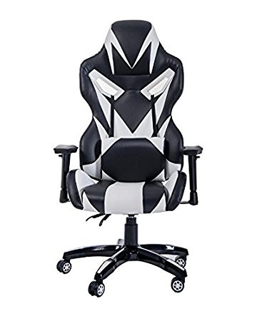 Merax Monster Series Ergonomic High Back Racing Style PU Leather Gaming Chair (White)