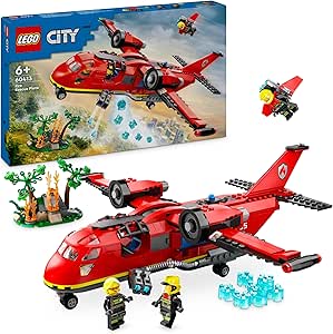 Lego City L’Avion de Sauvetage des Pompiers - Loisir Créatif Enfant avec 3 Minifigurines de Pilote, Pompière et Opérateur d'Extincteur, Cadeau d'anniversaire pour Garçons et Filles Dès 6 Ans 60413