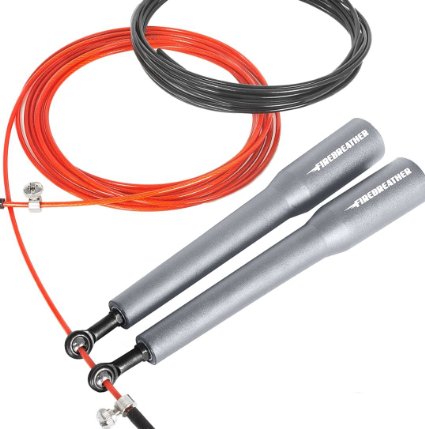 SPEED ROPE by FireBreather Training | Fast Jump Rope for Crossfit - Boxing - Wod Exercise - Fitness | Includes Replacement Cable - Professional Handles - Set of Adjustable Screws & Carrying Bag